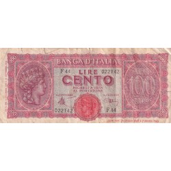 100 LIRE ITALIA TURRITA 10 . 12 . 1944  MB